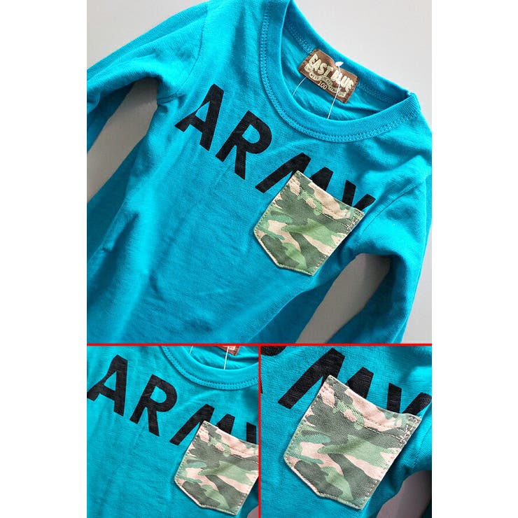 韓国子供服男の子女の子長袖Tシャツ【GREENTOMATOカモフラポケットARMYキッズジュニア長袖Tシャツ(ロンT)】国子供服男の子女の子90cm100cm110cm120cm130cm140cm150cm160cm韓国子供服韓国子供服120cm130cm140cm子供服長袖Tシャツ