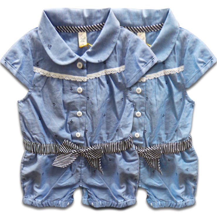 ストライプ イカリ カバーオール | 子供服バナナ小僧  | 詳細画像1 