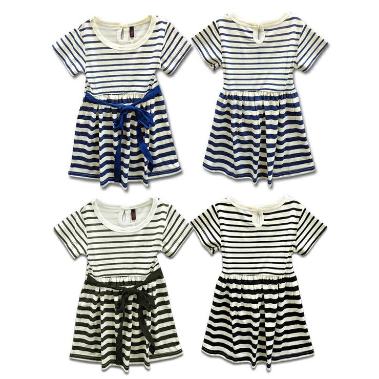ボーダー腰結びりぼん キッズ ワンピース | 子供服バナナ小僧  | 詳細画像2 