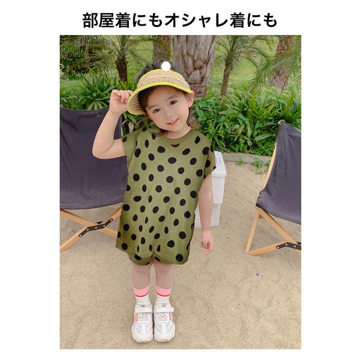 韓国子供服キッズ女の子セットアップ上下セット上下セットアップビッグシルエットBIGサイズ子供服Tシャツパンツショートパンツドット水玉柄女の子110cm120cm130cm140cm150cm160cm女子スウェットダンス衣装パジャマ韓国子供服かわいい小学生