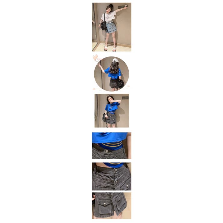 キッズスカート見えデニムショートパンツボトムスブルージーンズ子ども服子供服流行女の子ジュニア子供服小学生中学生幼稚園おしゃれ可愛いかっこいいシンプル着回し春夏秋冬ファッション110cm120cm130cm140cm150cm160cm