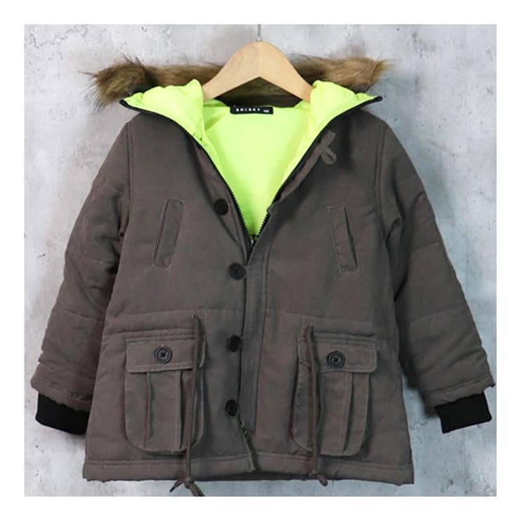 キッズアウタージャケット子供服男の子女の子ジュニアN3-Bコートボアポケット付きファービッグシルエット無地迷彩armyカモフラ110120130140150160フード付き羽織り防寒