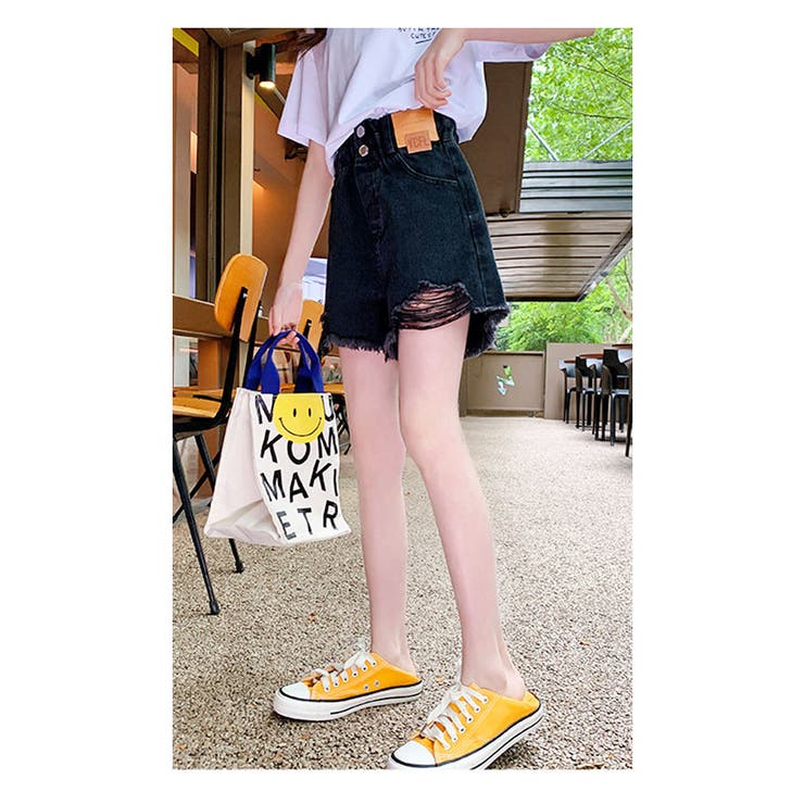 キッズダメージ加工デニムショートパンツボトムス子ども服子供服流行女の子ジュニア子供服小学生中学生幼稚園おしゃれ可愛いかっこいいシンプル着回し春夏秋冬ファッション110cm120cm130cm140cm150cm160cm