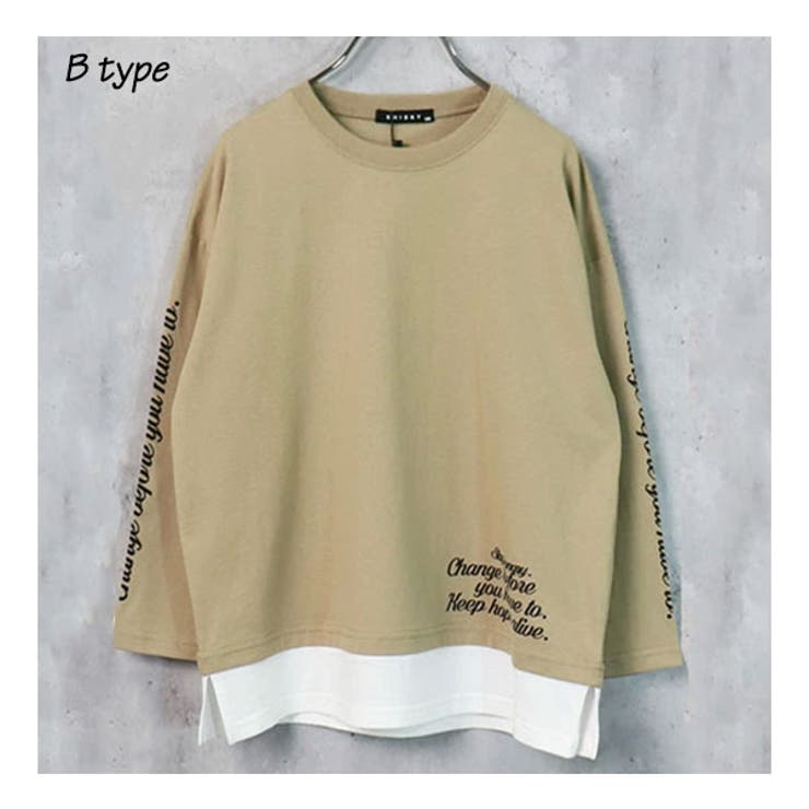 キッズビッグ長袖TシャツロンT子供服ゆったりBIG大きめビッグシルエットレイヤード重ね着プリントロゴバックプリントジュニア子ども服流行男の子女の子小学生中学生おしゃれ春秋冬韓国ファッション110cm120cm130cm140cm150cm160cm