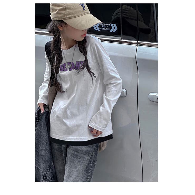 キッズビッグ長袖TシャツロンT子供服ゆったりBIG大きめビッグシルエットレイヤード重ね着プリントロゴバックプリントジュニア子ども服流行男の子女の子小学生中学生おしゃれ春秋冬韓国ファッション110cm120cm130cm140cm150cm160cm