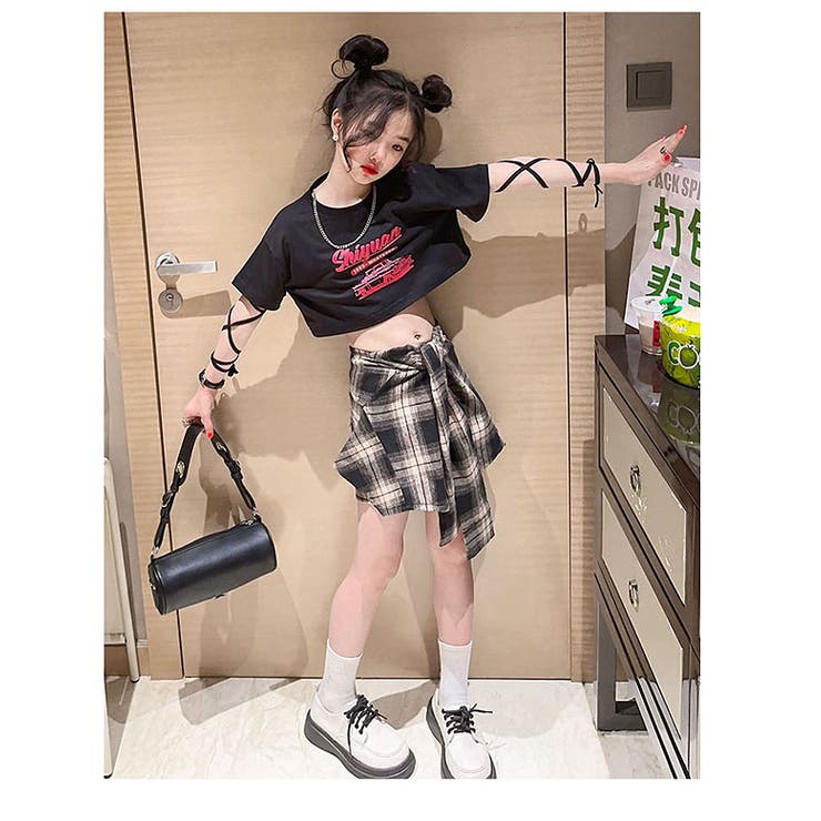 シャツ腰巻き風スカート チェック柄 キッズ | 子供服バナナ小僧  | 詳細画像12 