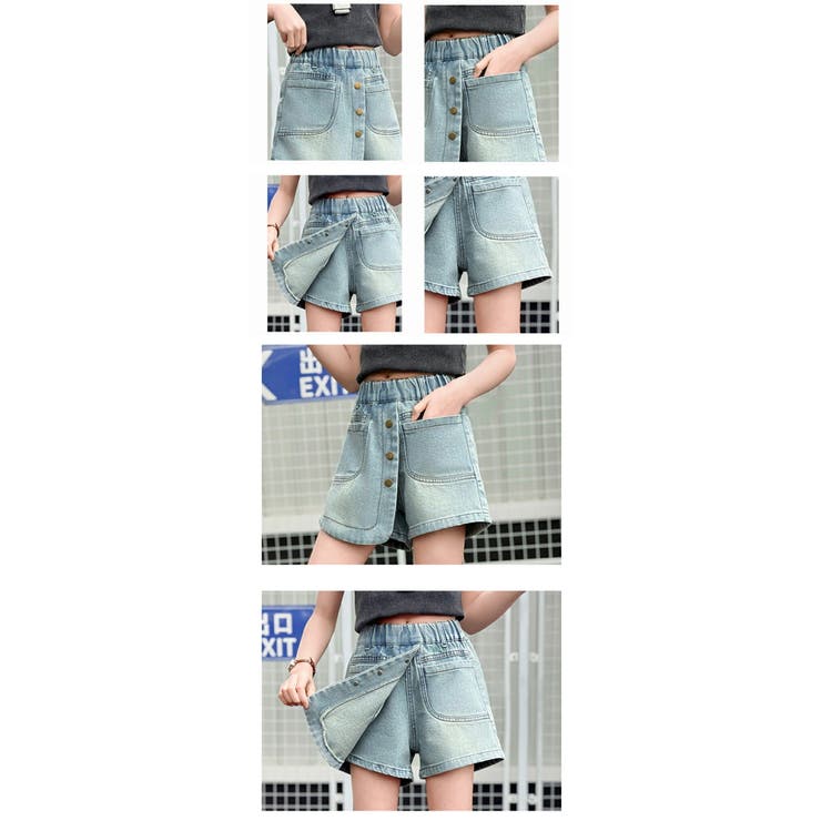 デニム スカートパンツ 冷感あり | 子供服バナナ小僧  | 詳細画像7 