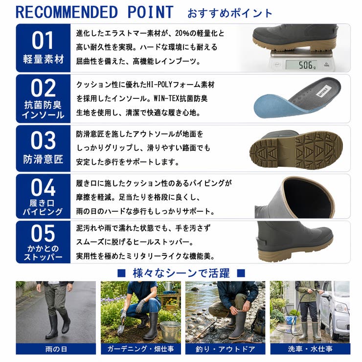 メンズ ロング レインブーツ[品番：KTSS0000282]｜K's PLUS（ケーズ