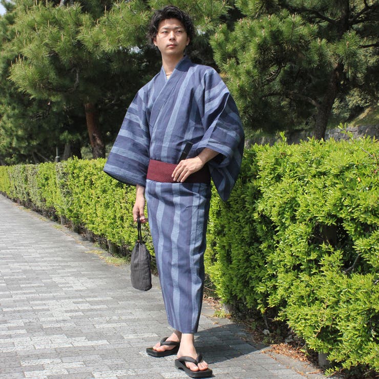 メンズ 男性 浴衣 単品 ｋ三種縞藍 品番 Teiw 京のおしゃれ屋 キョウノオシャレヤ のメンズ ファッション通販 Shoplist ショップリスト