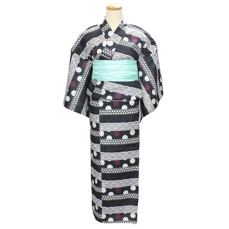 レディース 変り織 浴衣 単品 幾何学縞 | 京のおしゃれ屋  | 詳細画像2 