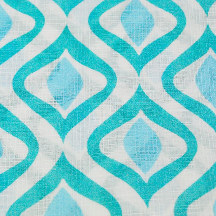 レディース 浴衣 単品 綿麻（10） ホワイト系 ブルー系 幾何学 変り立涌く | 京のおしゃれ屋  | 詳細画像6 