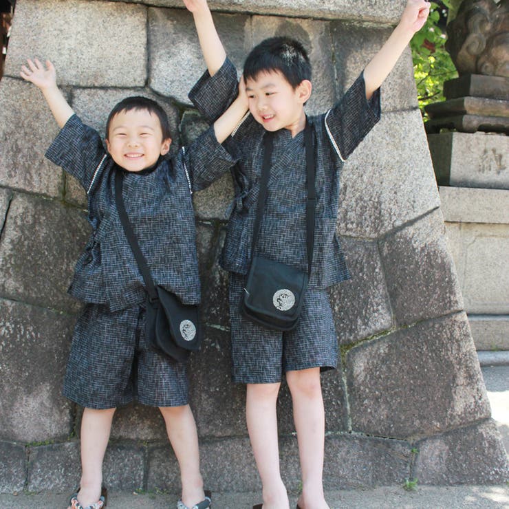 甚平 キッズ 子供 男児 綿麻 しじら織り | 京のおしゃれ屋 | 詳細画像13 