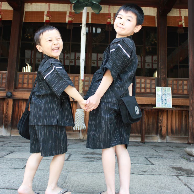 甚平 キッズ 子供 男児 綿麻 しじら織り | 京のおしゃれ屋 | 詳細画像3 