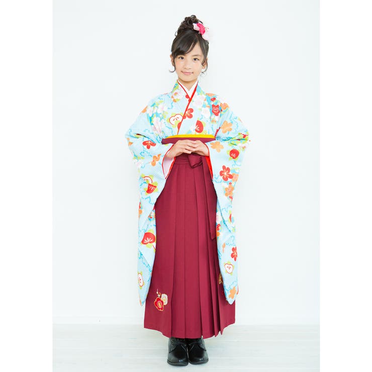 二尺袖着物 京都「花ひめ」 ２点セット 鹿の子青 ジュニア 伊達衿付 | 京のおしゃれ屋  | 詳細画像5 