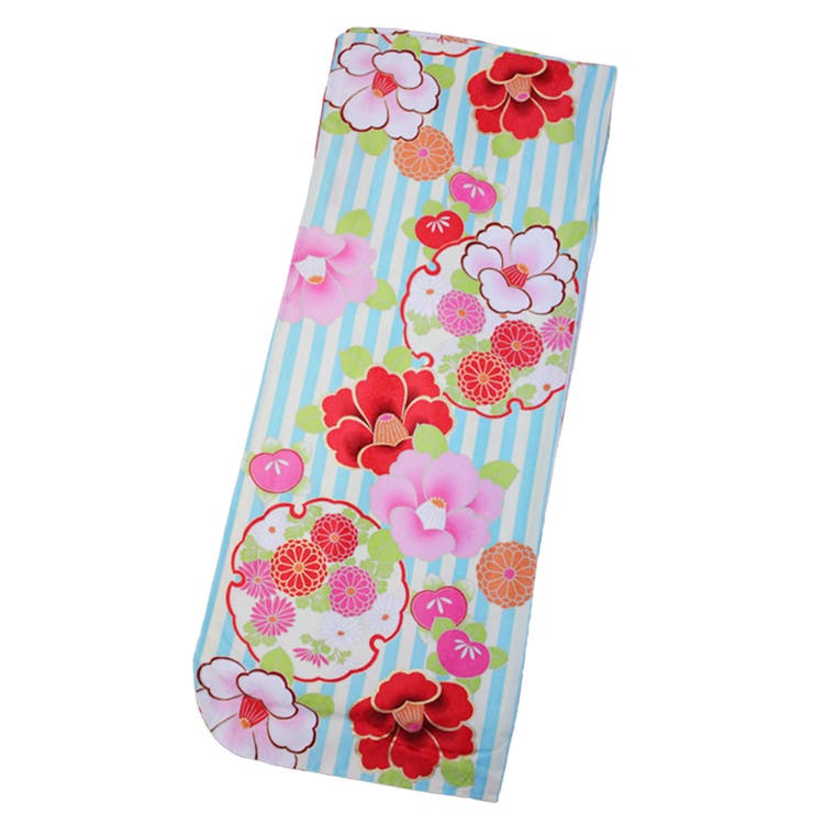 二尺袖着物 京都「花ひめ」 ２点セット 縞雪輪青 ジュニア 伊達衿付 | 京のおしゃれ屋  | 詳細画像6 