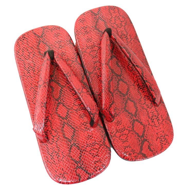 紳士 パイソン柄 雪駄 赤 | 京のおしゃれ屋 | 詳細画像3 