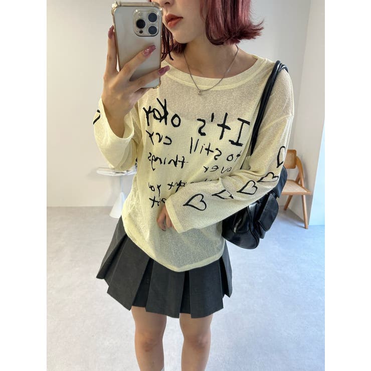 ハート ロゴ ロング Tシャツ | SHOPLIST OUTLET | 詳細画像6 