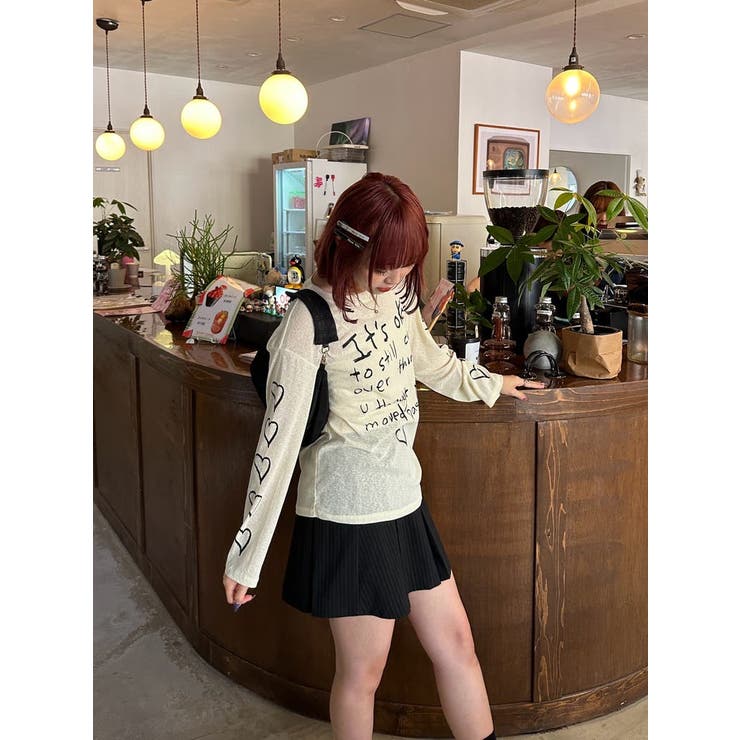 安価 ハート ロゴ Tシャツ[品番：LFTW0001448]｜SHOPLIST ロング Mサイズ