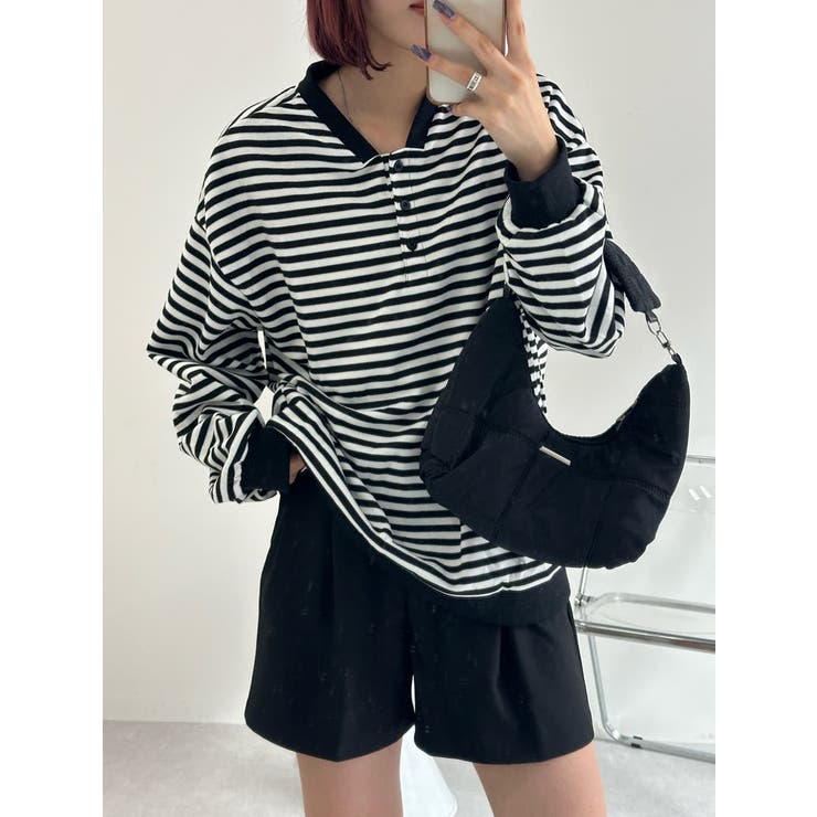 英字プリント リブニット ロング Tシャツ | SHOPLIST OUTLET | 詳細画像9 