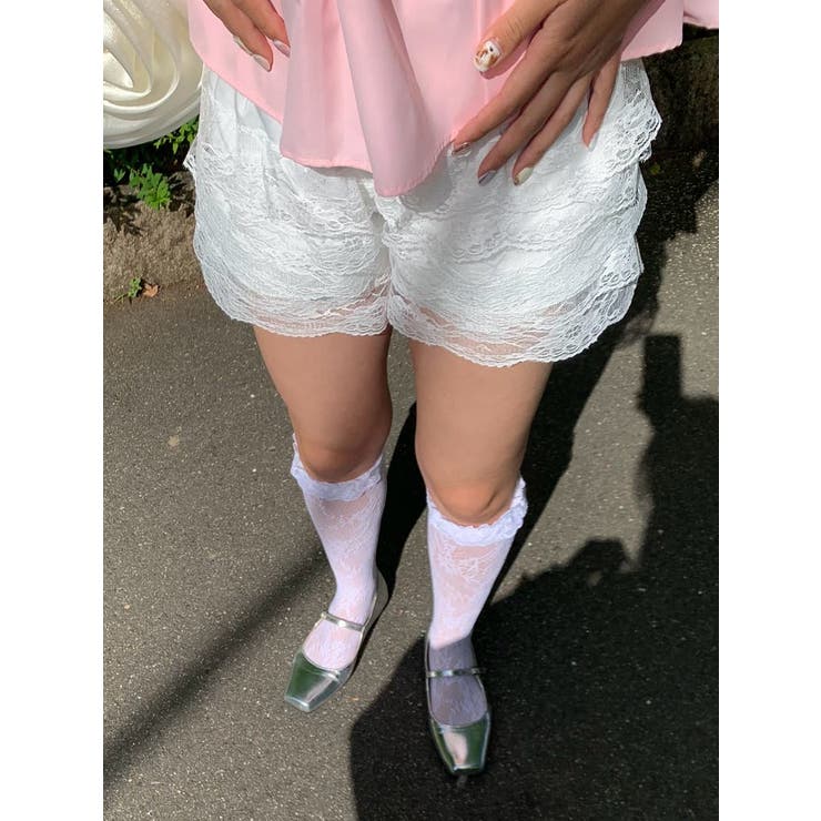 上品なブランド レース ショートパンツ[品番：LFTW0000099]｜SHOPLIST フリル パンツ