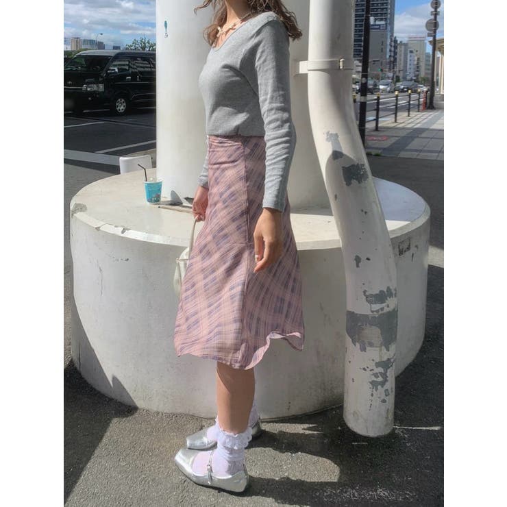 ミドル丈 チェックスカート | SHOPLIST OUTLET | 詳細画像8 