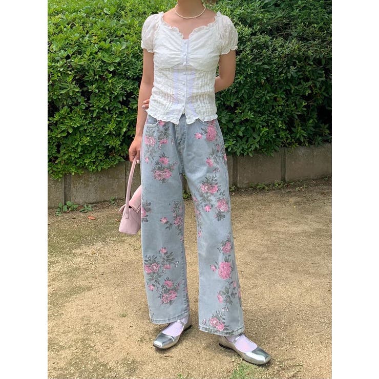 フラワー デザイン デニムパンツ[品番：LFTW0000339]｜SHOPLIST