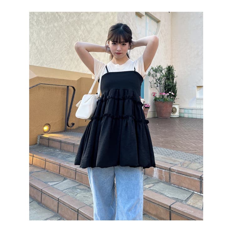 lilLilly pain ティアードキャミワンピース トップス