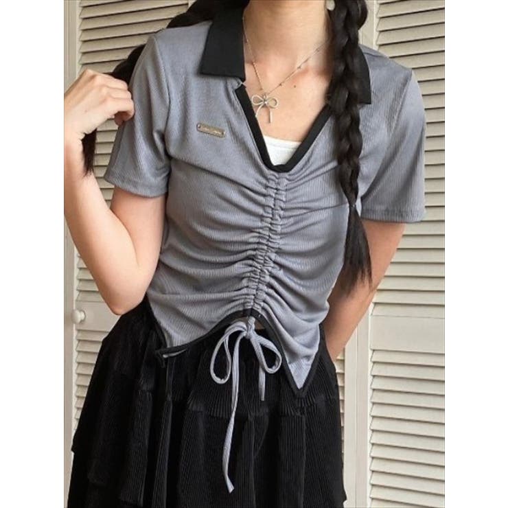 ウエストシャーリング クロップド ニットT | SHOPLIST OUTLET | 詳細画像1 