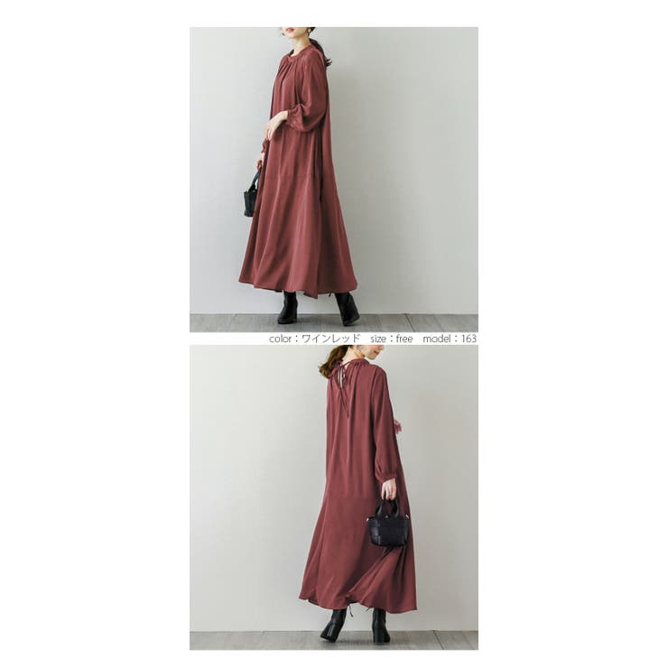 ワンピース バルーンスリーブ バックリボン | La-gemme | 詳細画像11 