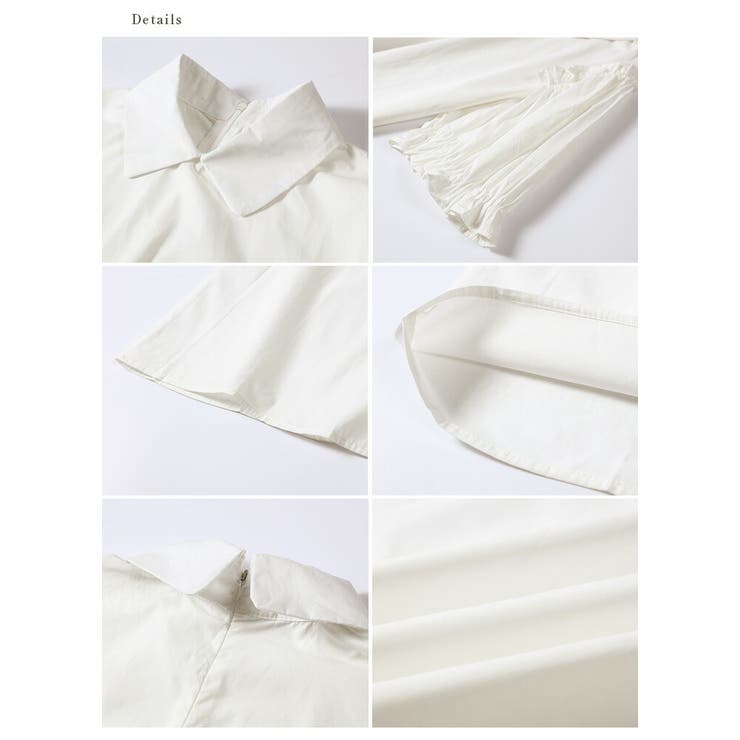 パフ袖ブラウス シャツ 半袖[品番：LGMW0004936]｜La-gemme
