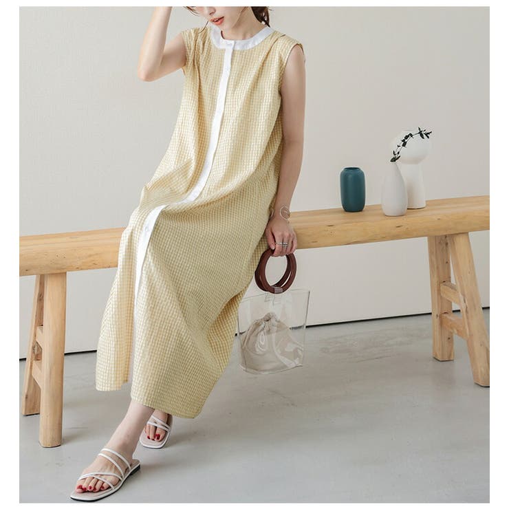 スローン✕エクラ　ノースリーブロングワンピース 接触冷感素材で暑い日も快適♪ アラフィーにおすすめSLOANE