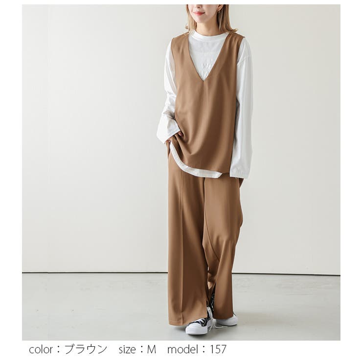 Vネック セットアップ セットアイテム[品番：LGMW0004613]｜La-gemme（ラジェム）のレディース ファッション通販｜SHOPLIST（ショップリスト）