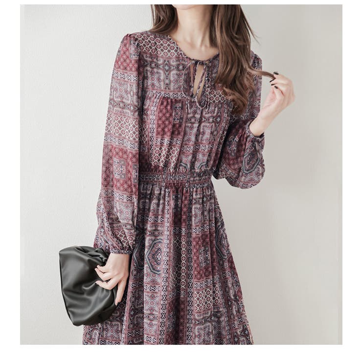 ほんのり透け感ワンピース デザインシアドレス ワンピース[品番