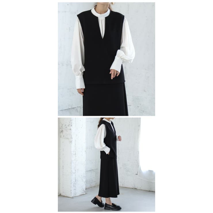 archivio ベストとスカート セット UV速乾裾ラインスカート|アルチビオ