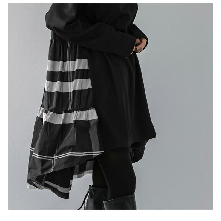 ティアードチュニック チェック柄 異素材 | La-gemme | 詳細画像9 