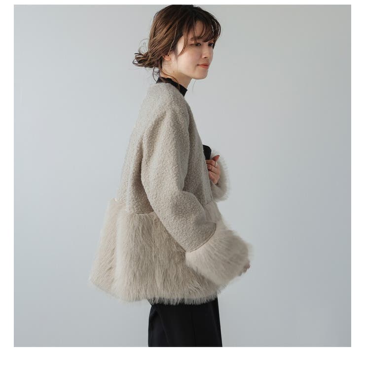 コート ノーカラー フェイクファー [品番：LGMW0005145]｜La-gemme（ラジェム）のレディースファッション通販｜SHOPLIST（ショップリスト）