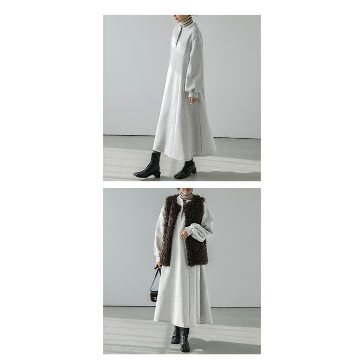 裏起毛 ハーフジップ ラウンドネック | La-gemme | 詳細画像6 