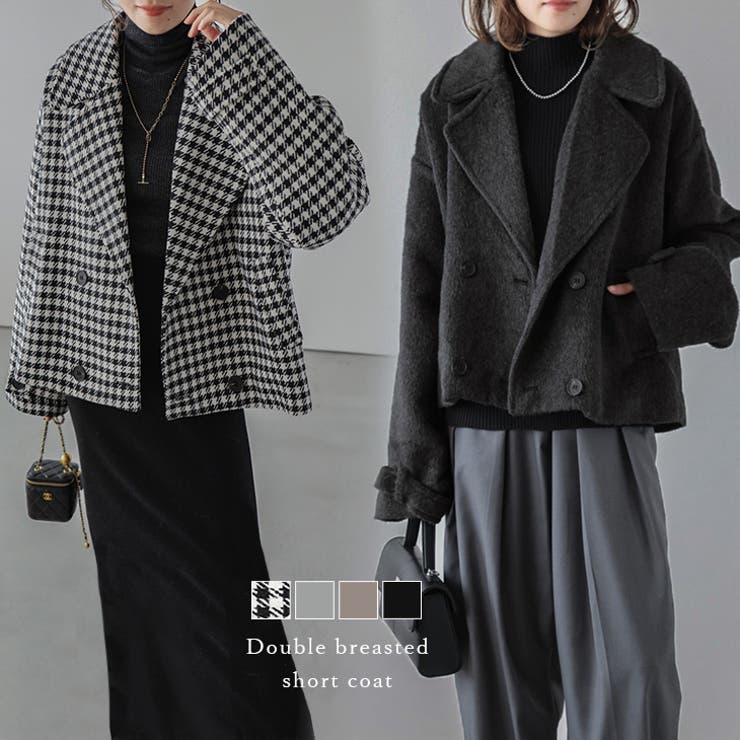 極美品 ラボドゥジェム メルトン ジャケット コート ショートコート シャギー La-gemme（ラジェム） ノーカラーコート コート ブークレシャギー ノー