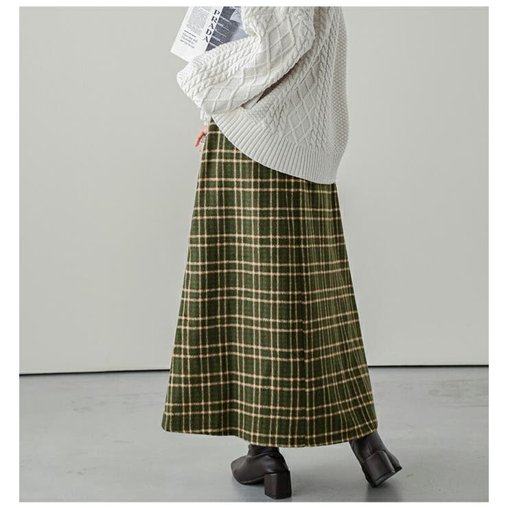 スカート ロングスカート チェック柄[品番：LGMW0004756]｜La-gemme