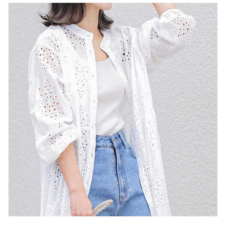 カットワークレース ワンピース ロングワンピース[品番