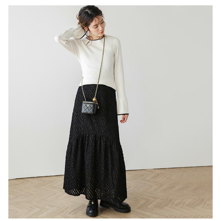 ELENDEEK（エレンディーク）の「CUTTING FRINGE LONG SKIRT