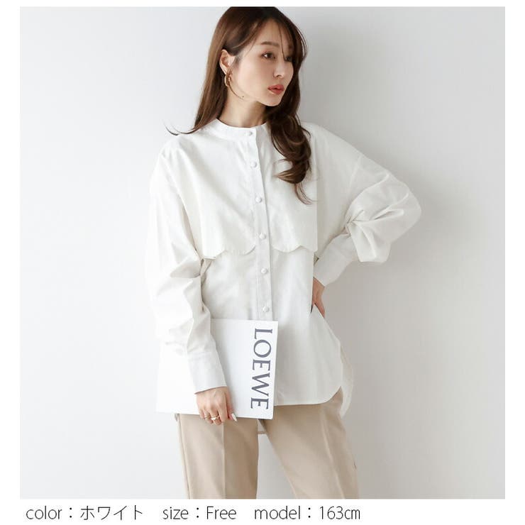 シャツ ブラウス スカラップ | La-gemme | 詳細画像5 