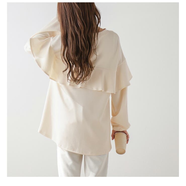 ラッフルフリル トップス ダンボールニット[品番：LGMW0005250