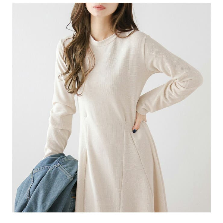 フレアワンピース ワッフル 美シルエット | La-gemme | 詳細画像11 