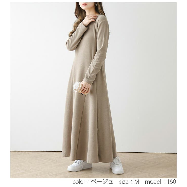 フレアワンピース ワッフル 美シルエット | La-gemme | 詳細画像5 