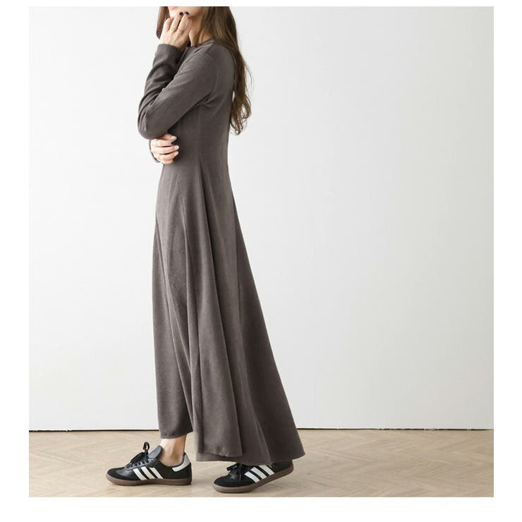 フレアワンピース ワッフル 美シルエット | La-gemme | 詳細画像8 