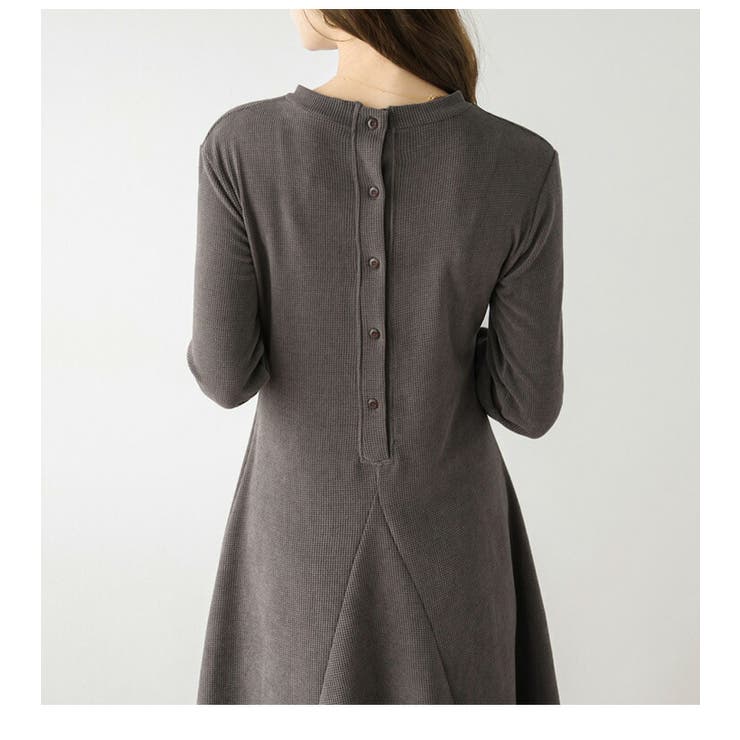 フレアワンピース ワッフル 美シルエット | La-gemme | 詳細画像9 