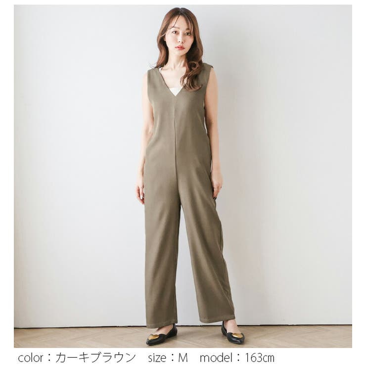 Vネックサロペット バックリボン ワイド | La-gemme | 詳細画像5 