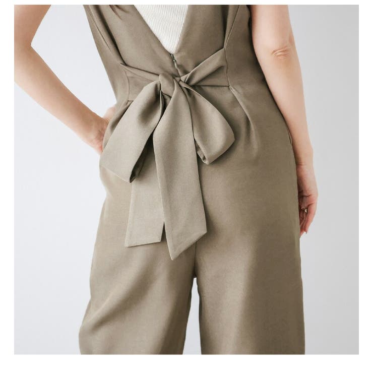 Vネックサロペット バックリボン ワイド | La-gemme | 詳細画像7 