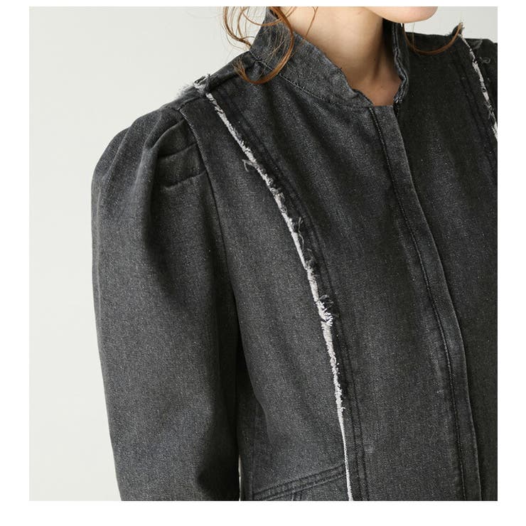 デニムワンピース フロントジップ ウォッシュ加工 | La-gemme | 詳細画像12 